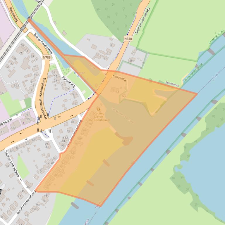 Kaart van postcodegebied 6953CN.