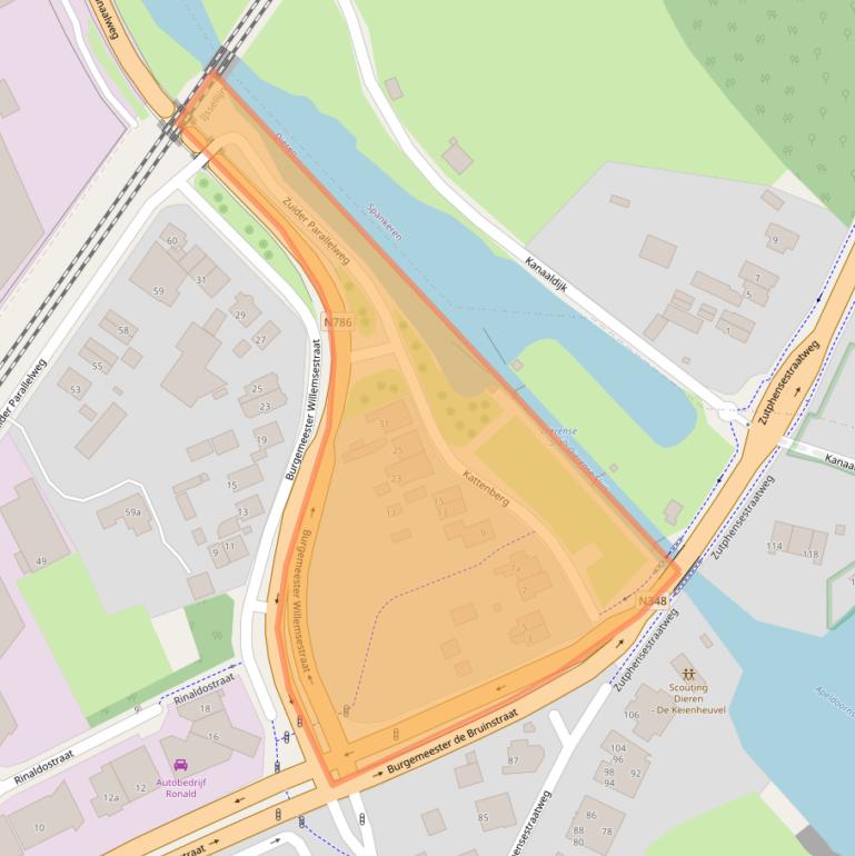 Kaart van postcodegebied 6953CW.