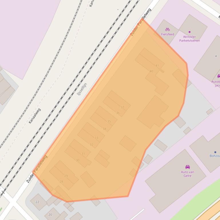 Kaart van postcodegebied 6953DC.