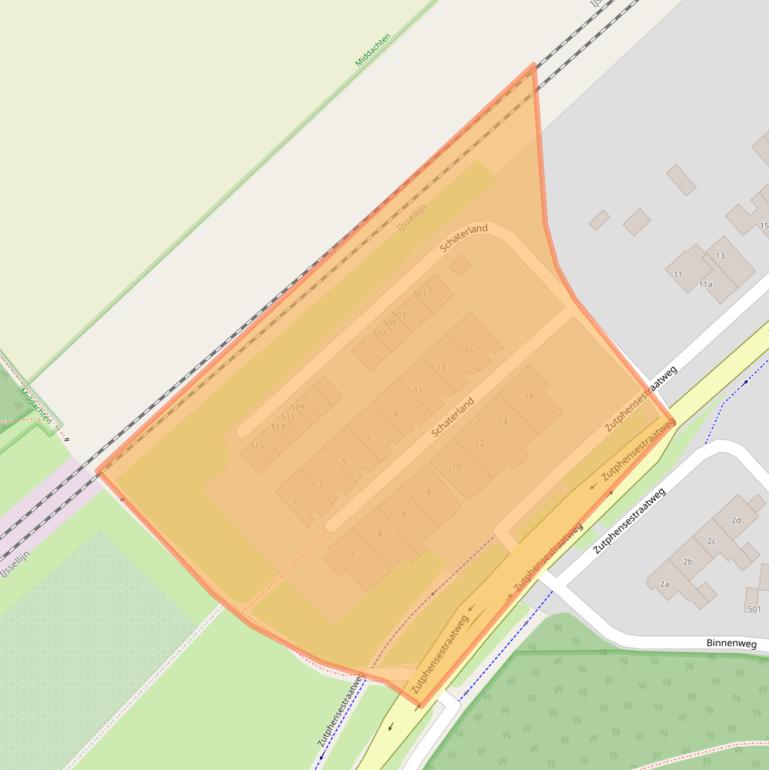 Kaart van postcodegebied 6955AB.