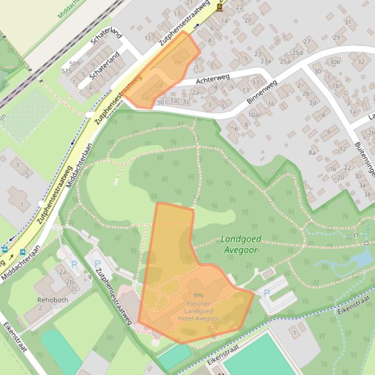 Kaart van postcodegebied 6955AG.