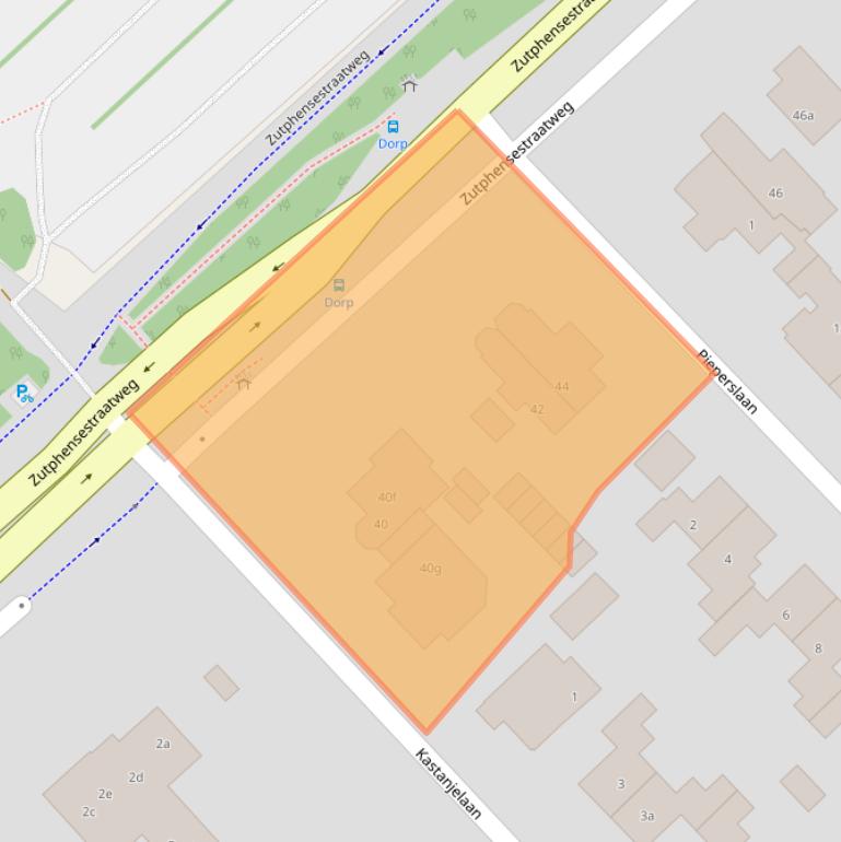 Kaart van postcodegebied 6955AJ.