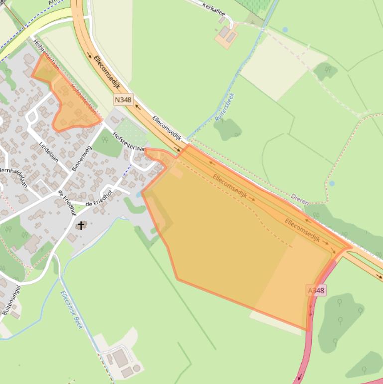 Kaart van postcodegebied 6955BA.