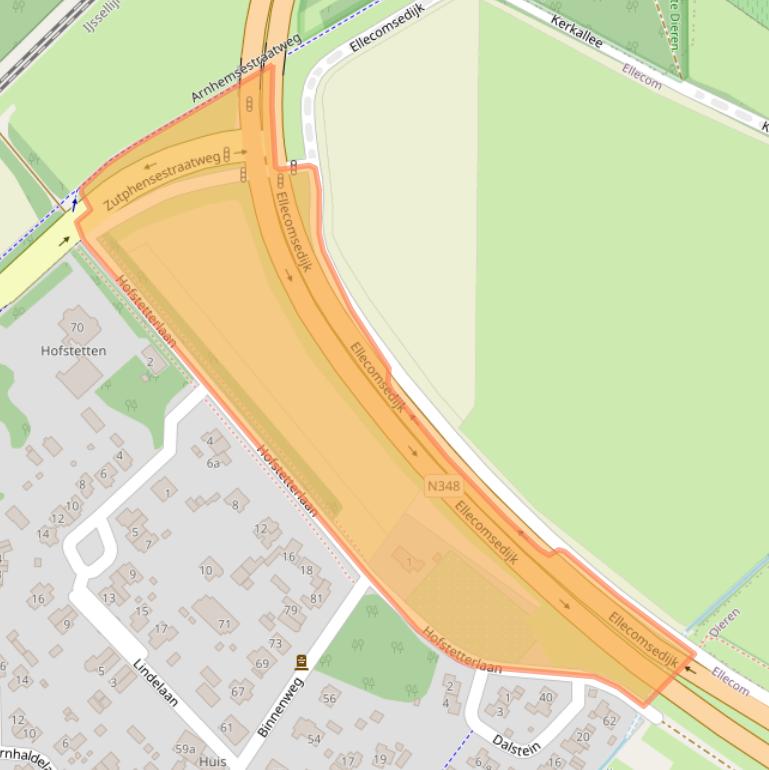 Kaart van postcodegebied 6955BB.