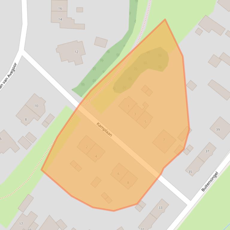 Kaart van postcodegebied 6955BH.