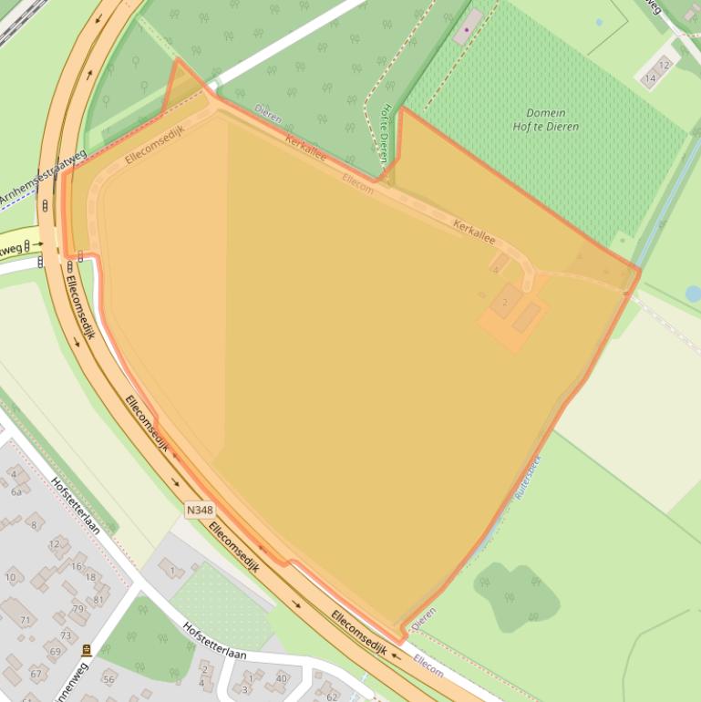 Kaart van postcodegebied 6955JA.