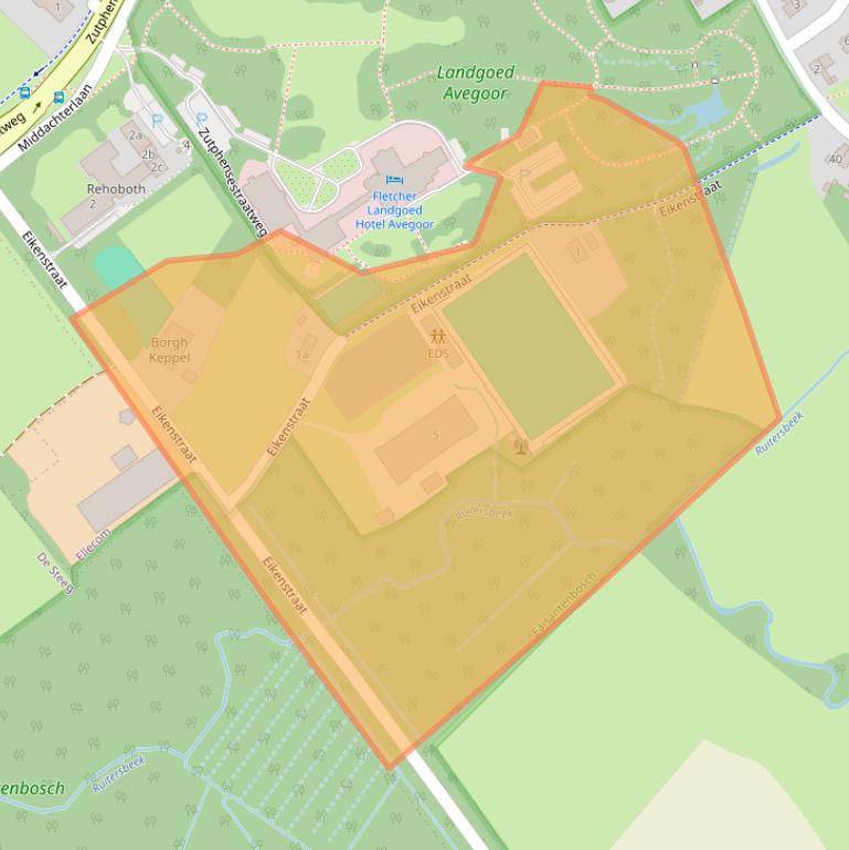 Kaart van postcodegebied 6955JB.