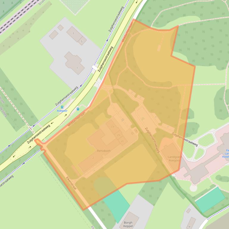 Kaart van postcodegebied 6955JC.