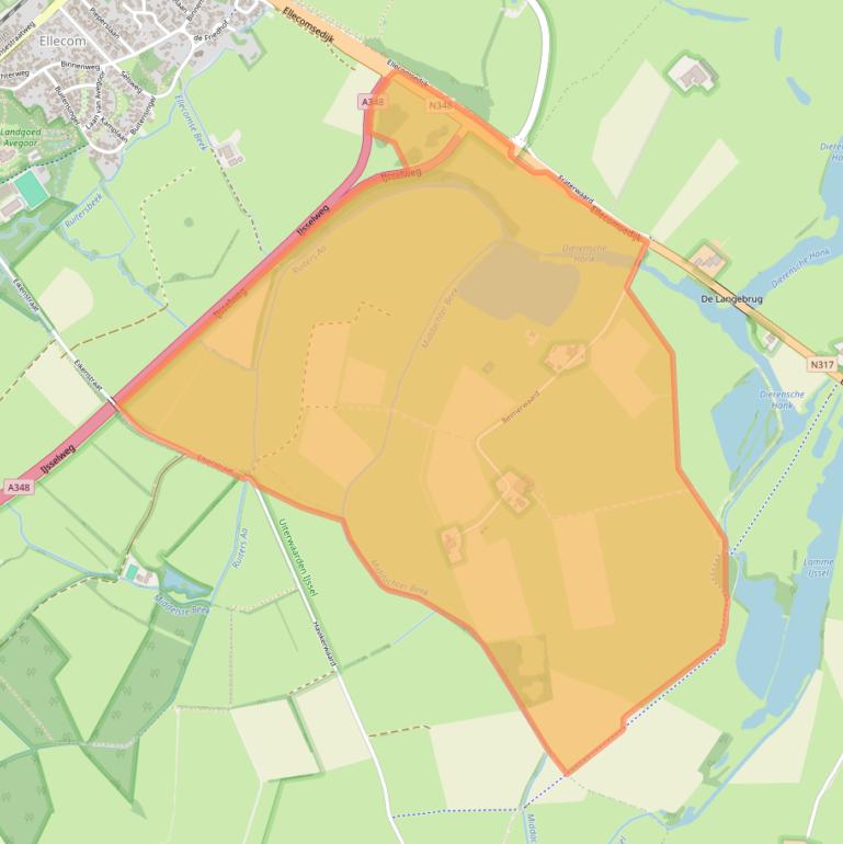 Kaart van postcodegebied 6955JJ.