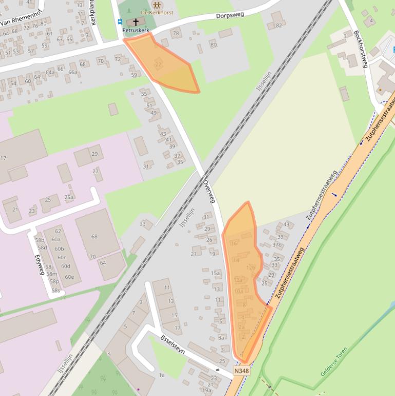 Kaart van postcodegebied 6956AG.