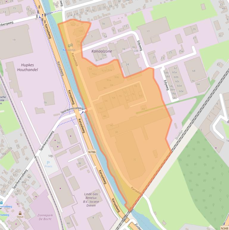 Kaart van postcodegebied 6956AX.