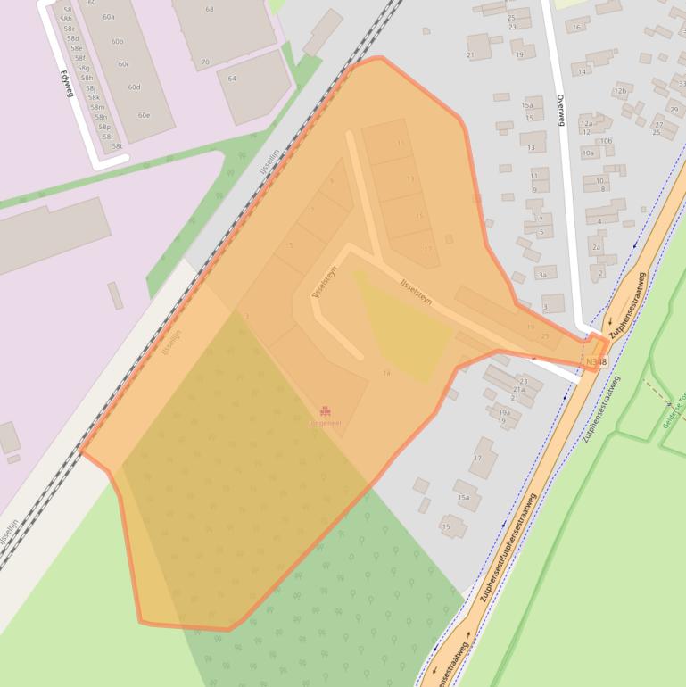 Kaart van postcodegebied 6956AZ.