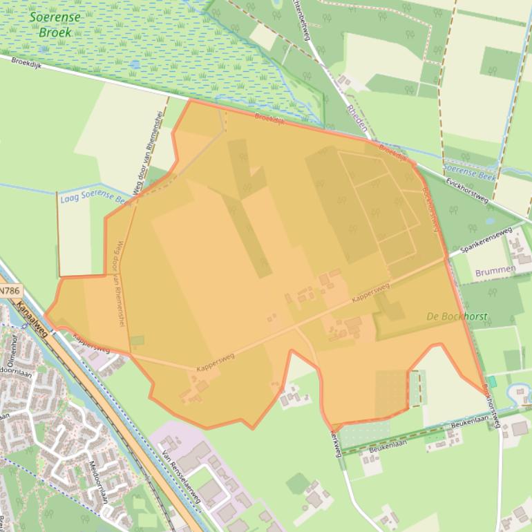 Kaart van postcodegebied 6956CC.