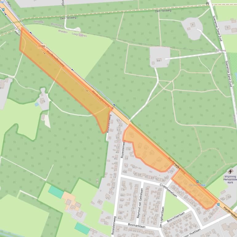 Kaart van postcodegebied 6957AC.