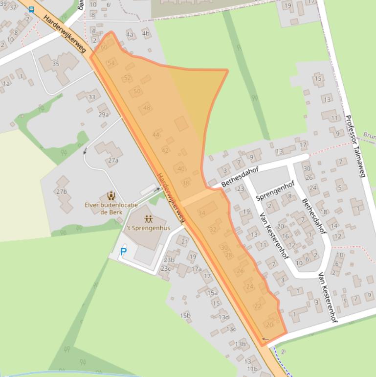 Kaart van postcodegebied 6957AE.