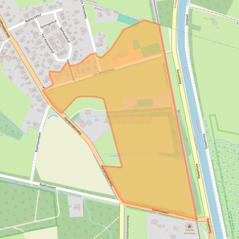 Kaart van postcodegebied 6957AJ.