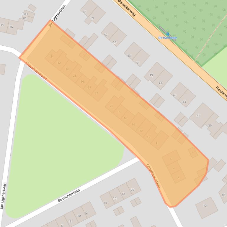 Kaart van postcodegebied 6957AT.