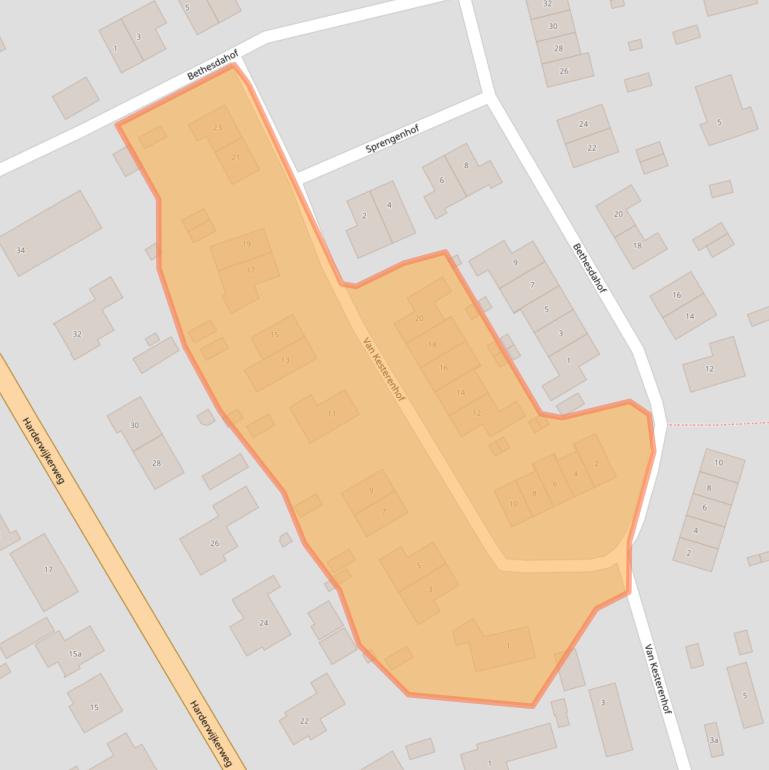 Kaart van postcodegebied 6957AZ.