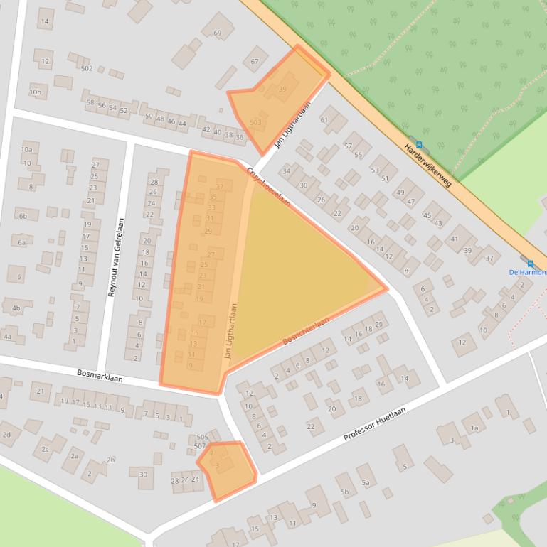 Kaart van postcodegebied 6957BA.