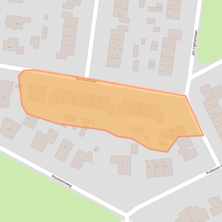 Kaart van postcodegebied 6957BC.