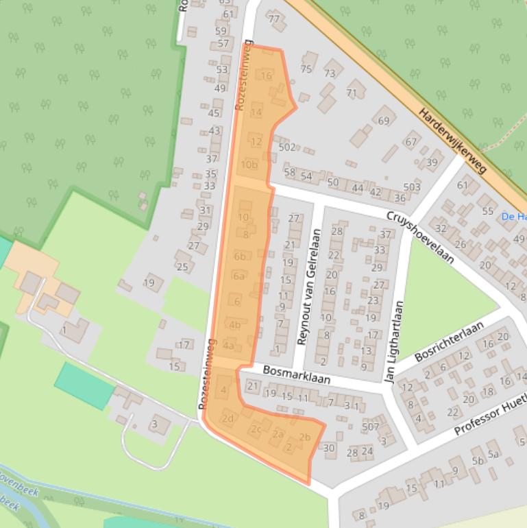 Kaart van postcodegebied 6957BJ.