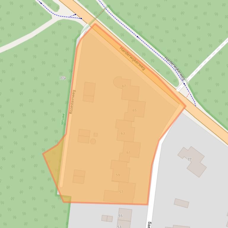 Kaart van postcodegebied 6957BK.