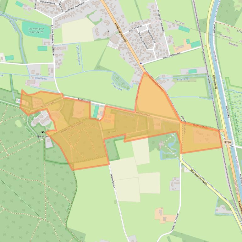 Kaart van postcodegebied 6957DB.