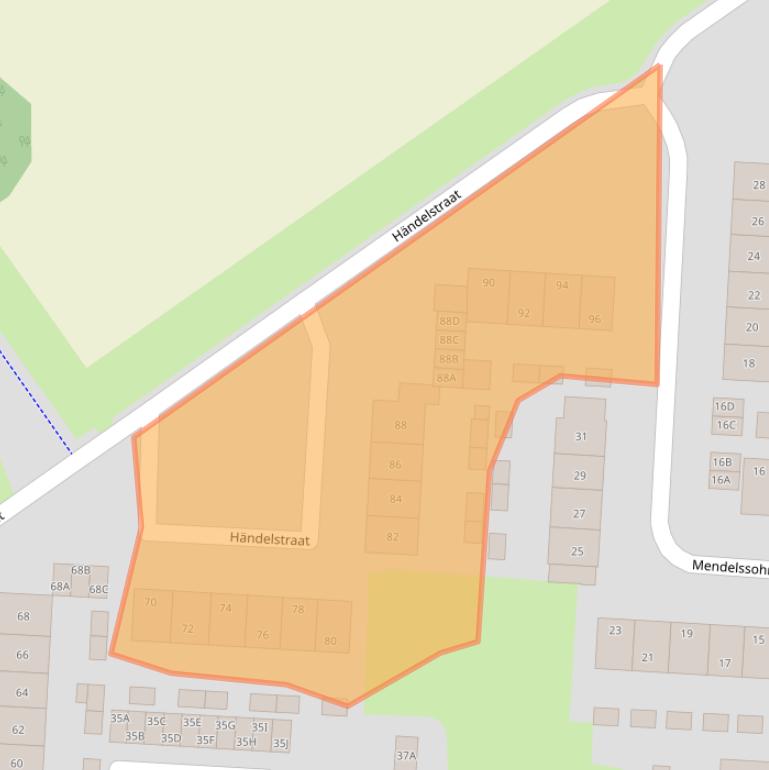 Kaart van postcodegebied 6961AE.