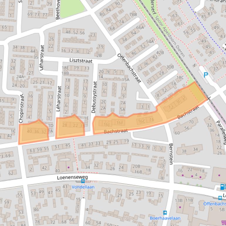 Kaart van postcodegebied 6961BW.