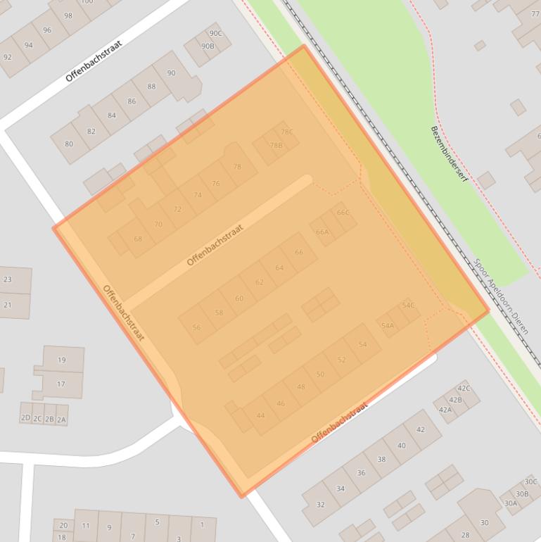 Kaart van postcodegebied 6961CC.