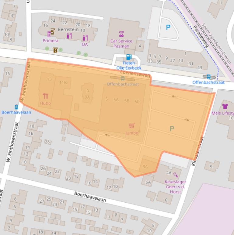 Kaart van postcodegebied 6961CL.