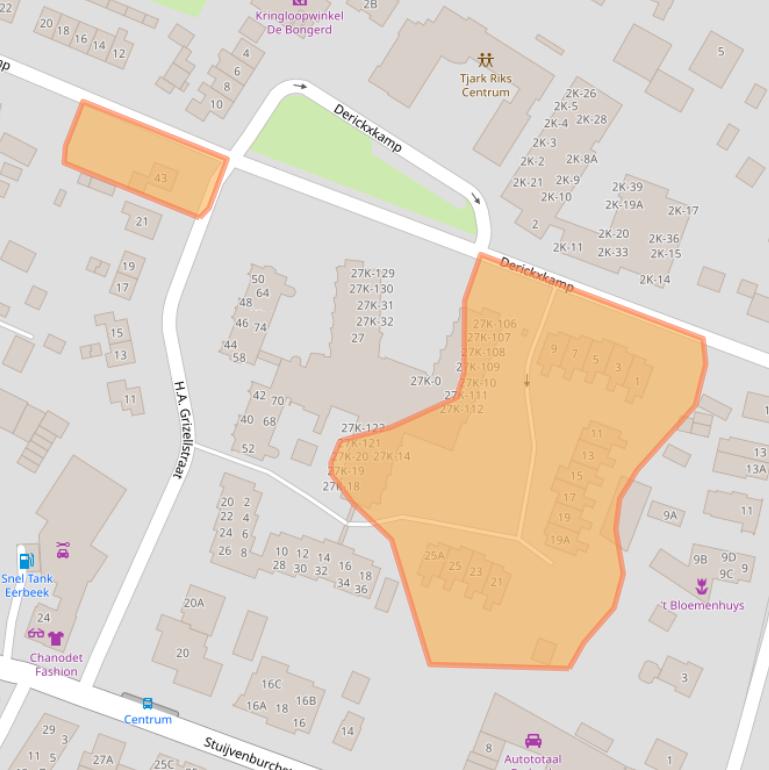 Kaart van postcodegebied 6961DK.