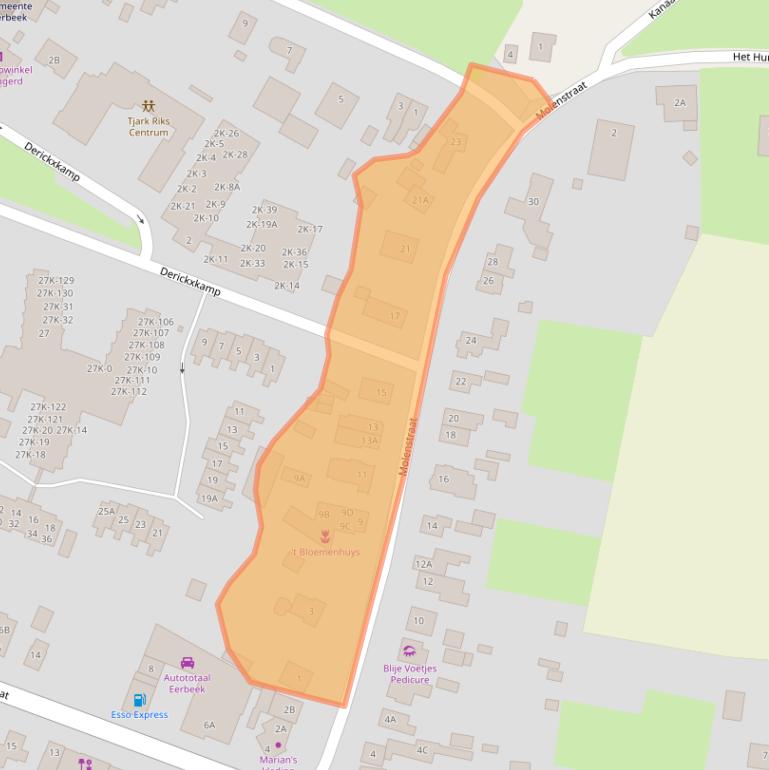 Kaart van postcodegebied 6961DS.