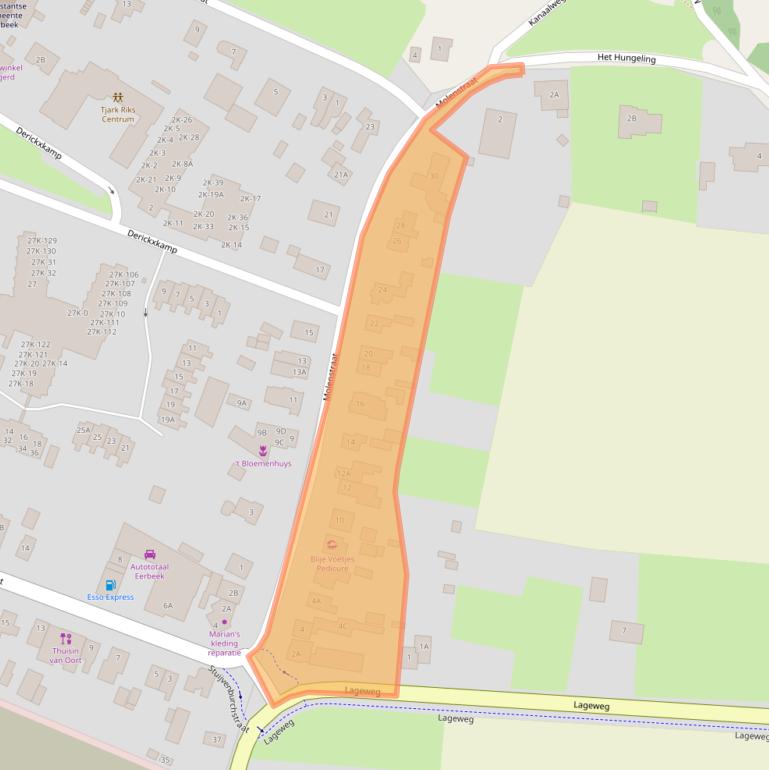 Kaart van postcodegebied 6961DT.