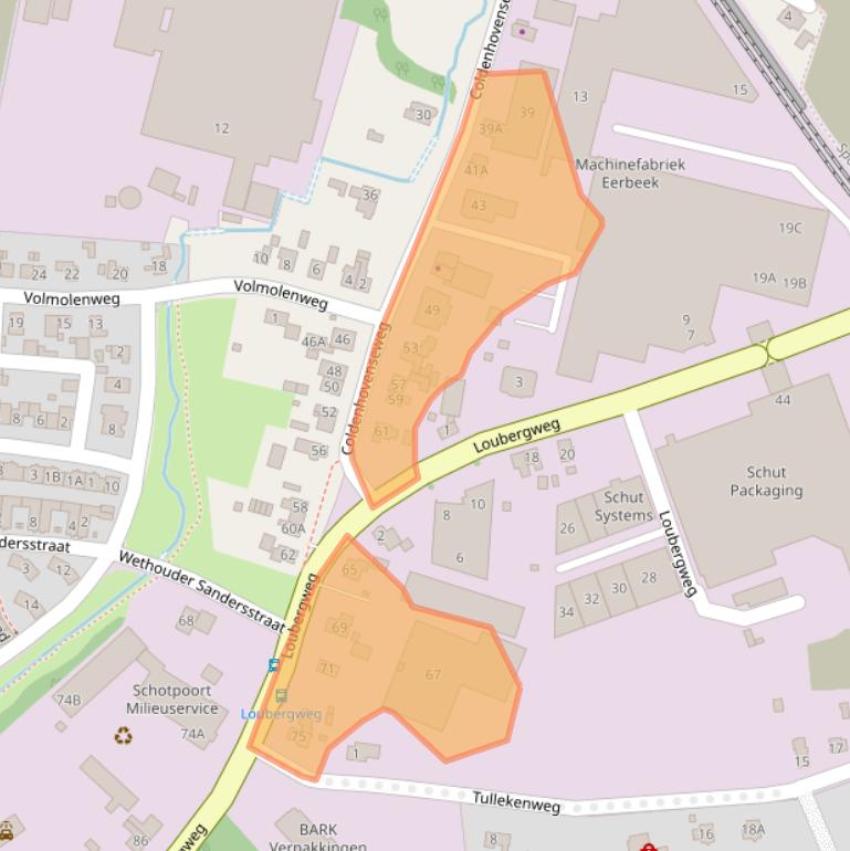 Kaart van postcodegebied 6961EB.