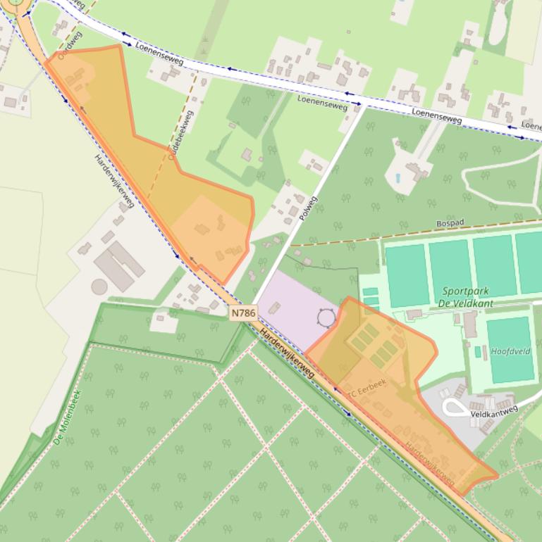 Kaart van postcodegebied 6961GG.