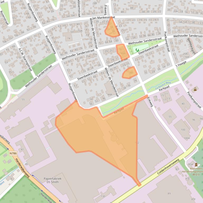 Kaart van postcodegebied 6961GZ.