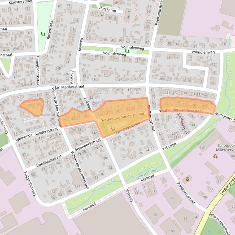 Kaart van postcodegebied 6961HB.
