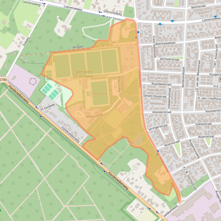 Kaart van postcodegebied 6961HJ.