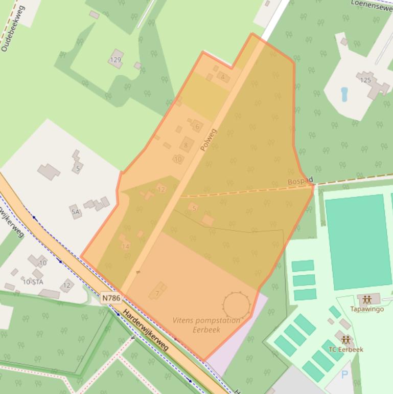 Kaart van postcodegebied 6961HM.