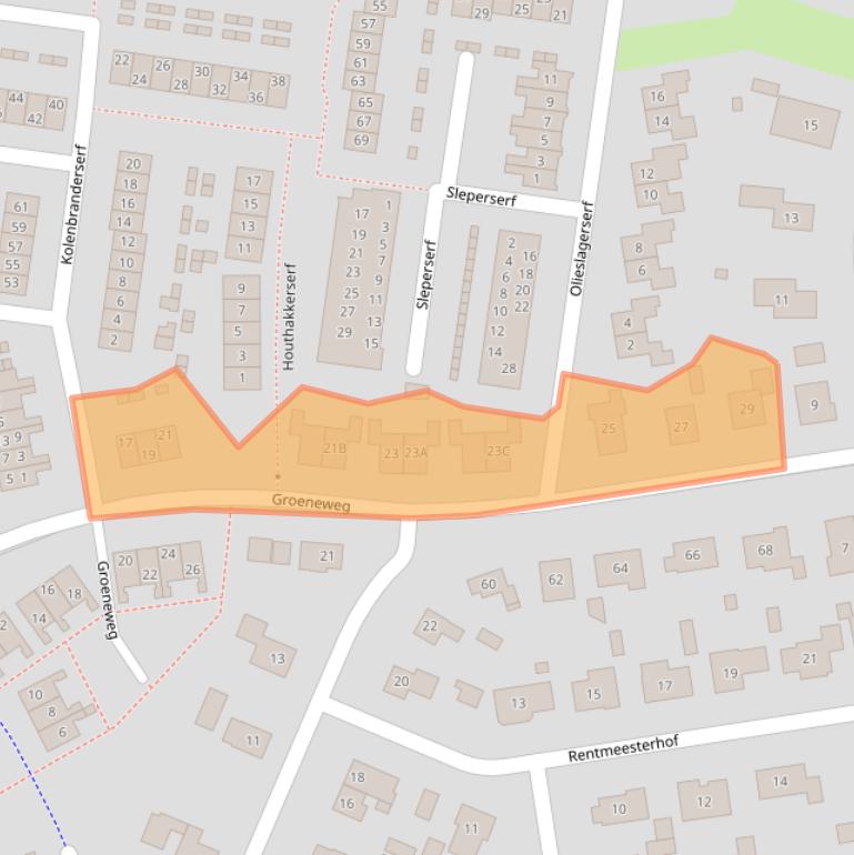 Kaart van postcodegebied 6961JA.