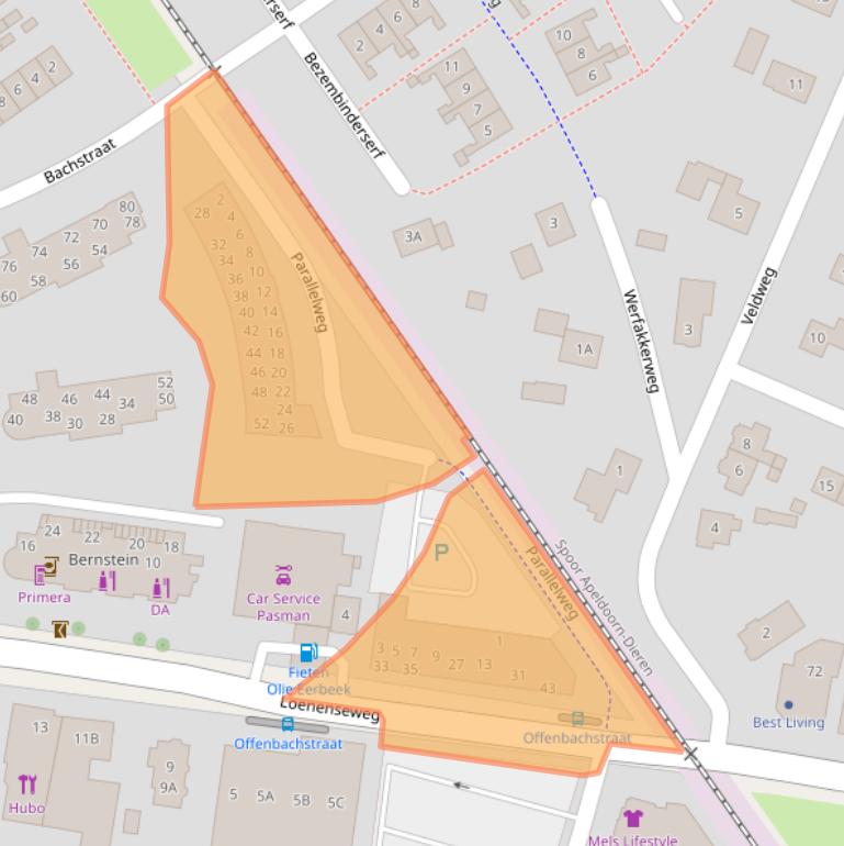 Kaart van postcodegebied 6961JX.