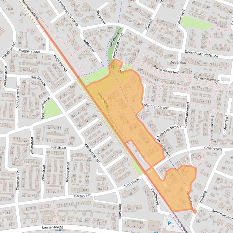 Kaart van postcodegebied 6961KE.