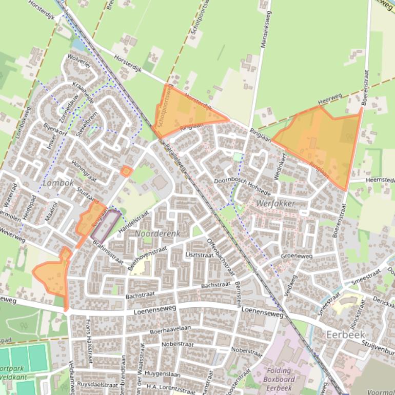 Kaart van postcodegebied 6961KJ.