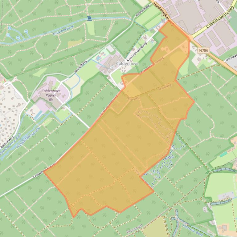 Kaart van postcodegebied 6961LE.