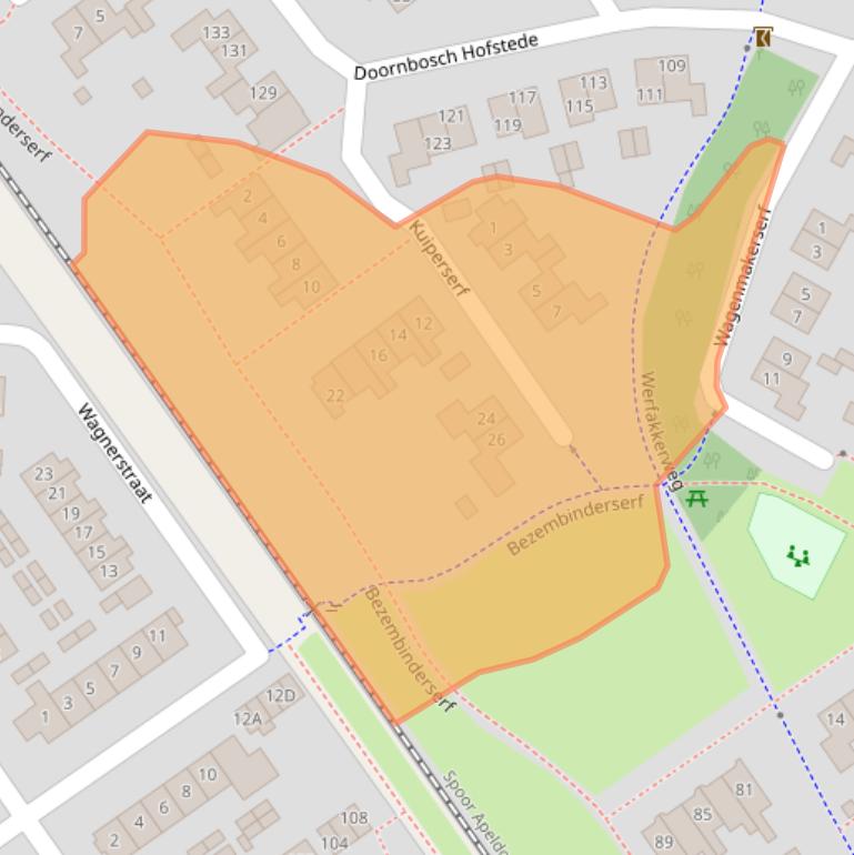 Kaart van postcodegebied 6961NA.