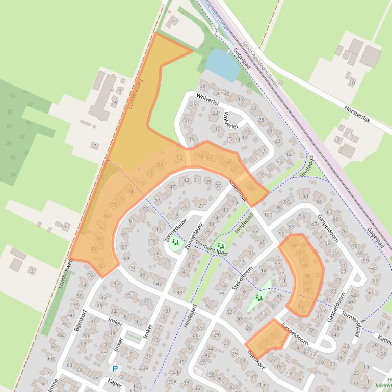 Kaart van postcodegebied 6961PD.