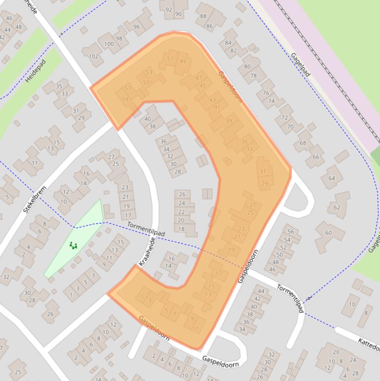 Kaart van postcodegebied 6961PE.