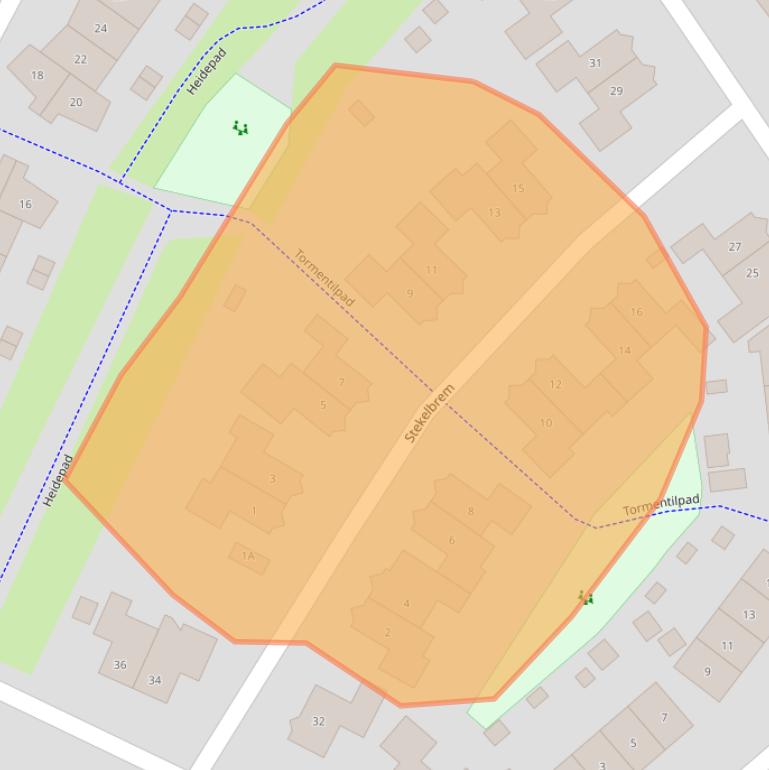 Kaart van postcodegebied 6961PN.