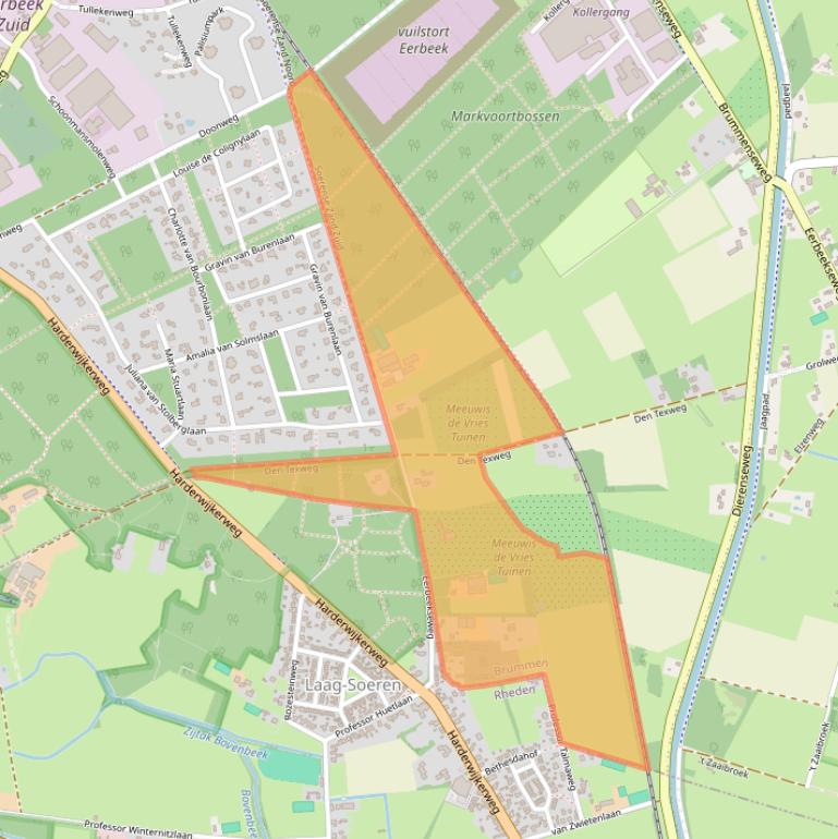 Kaart van postcodegebied 6961RA.